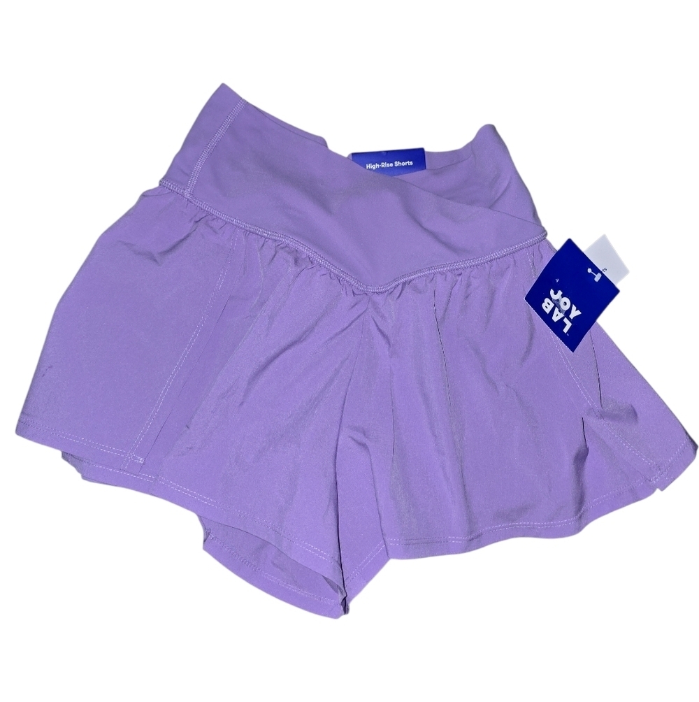 JoyLab High Waist Purple Women's Shorts, With Built In Biker Short, XS, NWT!!!